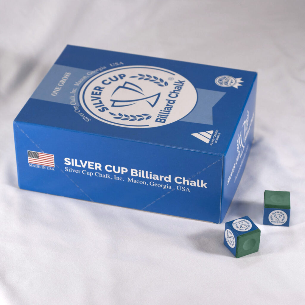 green silver cup billiard chalk gross